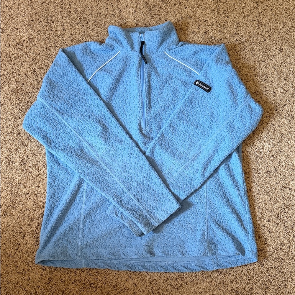 Vintage Women’s Columbia Blue Quarter-Zip Fleece Pullover